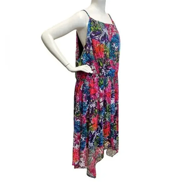 Lane Bryant Floral Tropical Sundress Sz 22/24 Vacation Cottagecore Beachy Dress - Picture 3 of 5